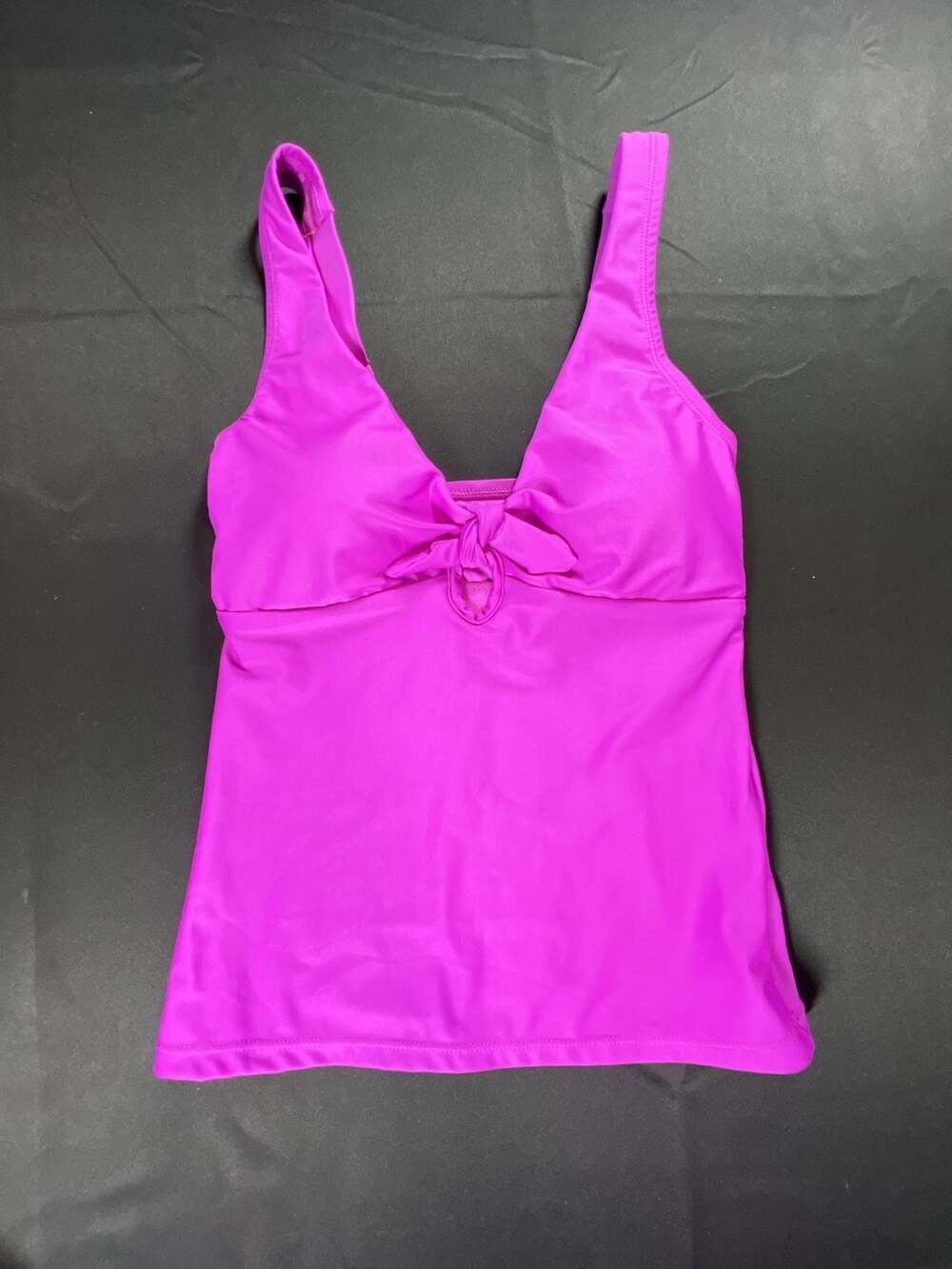 Sol Borne Tankini Swimsuit Top Size Small Purple Tie Front- NWT